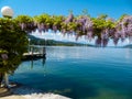 Poertschach - Garland with a scenic view on Lake Woerth in Carinthia, Austria Royalty Free Stock Photo