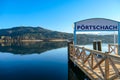 Poertschach - A sign at the ferry port at the Woerthersee in Carinthia Royalty Free Stock Photo