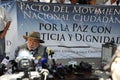 Poet and activist javier Sicilia in press conferen