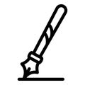 Poet ink pen icon, outline style
