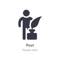 poet outline icon. isolated line vector illustration from people skills collection. editable thin stroke poet icon on white