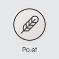Poet Virtual Currency Coin. Vector Web Icon of POE.