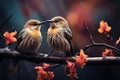 Poetic charm a birds portrait perched serenely on a branch Royalty Free Stock Photo