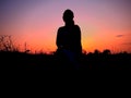 Poetic pic a girl sitting near a river waiting for her love till sunset