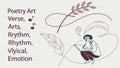 Poetry art template, verse and creative writing design vector design Generative AI Royalty Free Stock Photo