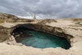 Grotta della Poesia coast cliff, Salento, Apulia, Italy