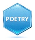 Poetry crystal blue hexagon button Royalty Free Stock Photo