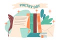 Poetry day vector poster