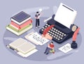 Poetry Isometric Concept Illustration