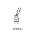 Poetry linear icon. Modern outline Poetry logo concept on white Royalty Free Stock Photo