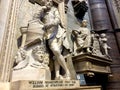 Poets` corner inside Westminster Abbey in London, England