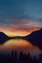 Italy, Lake Como at sunset Royalty Free Stock Photo