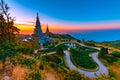 Pogoda in Doi inthanon mountain with morning sunrise in Chaingmai, Thailand Royalty Free Stock Photo