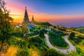 Pogoda in Doi inthanon mountain with morning sunrise in Chaingmai, Thailand