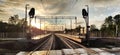 Modernised railroad infrastructure in Poland Royalty Free Stock Photo