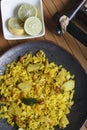 Poha - A breakfast snack made of beaten rice Royalty Free Stock Photo