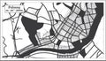 Pohang South Korea City Map in Black and White Color in Retro Style
