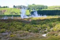 Pohutu Geyser in the Whakarewarewa Thermal Valley, Rotorua, in the North Island of New Zealand. Pohutu means big splash or explosi