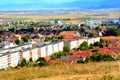 Carpathian Mountains. Landscape of the town Codlea, in Transzlvania, Romania. Royalty Free Stock Photo