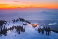 Poiana Brasov, Romania. Postavaru Mt. in Carpathians, winter landscape Royalty Free Stock Photo