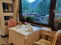 Poiana Brasov, Romania - September 26, 2022: Alpin Resort Hotel dining table.