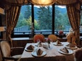 Poiana Brasov, Romania - September 26, 2022: Alpin Resort Hotel dining table.