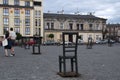 Poignant chair memorial Ã¢â¬â 70 empty metal chairs arrayed across the Plac Bohaterow Getta - gives silent testimony to the crimes c