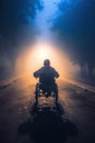 Paraplegic man on a wheelchair. Health concept. Divine healing. Inclusion, respect, equality, dignity and Empowerment. Royalty Free Stock Photo