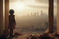 Lost in Abandoned Middle Eastern Cities, A Child Perspective, AI Generated