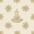 Poinsettia christmas flower candle pattern