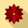 Poinsettia icon, flat style