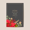 Poinsettia Winter Floral Card, Christmas Vector Wedding Invitation. Holiday Party greeting banner template Royalty Free Stock Photo