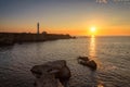 Point Arena Lighthouse at sunset