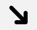Point Arrow Bottom Right Icon Pointer Lower Conner Here Navigation Position Location Path Shape Road Sign Symbol EPS Vector