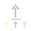 point arrow multicolored icons. Thin line icon for website design and app development. Premium colored web icon with shadow on whi Royalty Free Stock Photo