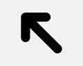 Point Arrow Top Left Icon Upper Corner Side Pointer Here Position Enter Exit Path Shape Road Sign Traffic Symbol EPS Vector