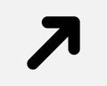 Point Arrow Top Right Icon Upper Conner Position Navigation Path Enter Exit Pointer Here Shape Road Sign Traffic Symbol EPS Vector