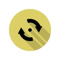 point and arrows circular long shadow icon. Simple glyph, flat vector of web icons for ui and ux, website or mobile application Royalty Free Stock Photo