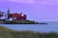 Point Betsie Light at Sundown Royalty Free Stock Photo