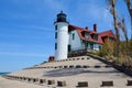 Point Betsie Lighthouse from Lake View Royalty Free Stock Photo