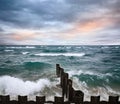 Point Betsie Seawall Royalty Free Stock Photo