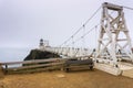 Point Bonita Lighthouse on a foggy day, Marin Headlands, San Francisco bay area, California Royalty Free Stock Photo