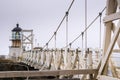 Point Bonita Lighthouse on a foggy day, Marin Headlands, San Francisco bay area, California Royalty Free Stock Photo