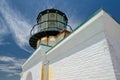 Point Bonita Lighthouse outside San Francisco, California stands at the end of a beautiful suspension bridge. Royalty Free Stock Photo