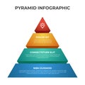 3 point, bullet, list pyramid diagram, business infographic element template vector