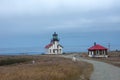 Point Cabrillo Light House near Fort Bragg California, on the Pacific Ocean. Road leading lines into the lighthouse Royalty Free Stock Photo