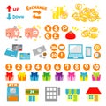 Point coins icon set Royalty Free Stock Photo