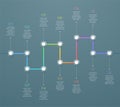 12 Point Colorful Horizontal 3d Time Line Infographic