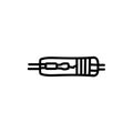 Point contact diode black line icon. Pictogram for web page