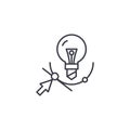 Point of convergence linear icon concept. Point of convergence line vector sign, symbol, illustration.